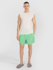 4F Spodenki casual męskie - zielone 3XL. Zielone szorty 4F, l, bez wzorów, z materiału, casualowe. Za 59.99 zł.