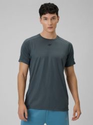 4F Koszulka treningowa regular szybkoschnąca męska - szara XXL. Szare t-shirty sportowe 4F, bez wzorów, ze skóry, bez ramiączek, na fitness i siłownię. Za 129.99 zł.