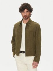 BOSS Kurtka skórzana H-Malbano5 50528014 Zielony Regular Fit. Zielone kurtki Boss, m, bez wzorów, ze skóry, bez kaptura. Za 2,299.00 zł.