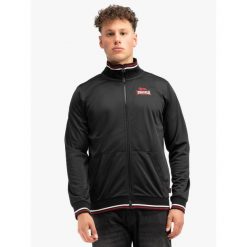 Kurtka dresowa w klasycznym kroju Lonsdale Irthing. Czarne kurtki Lonsdale, m, bez wzorów, z dresówki, bez kaptura. Za 282.85 zł.