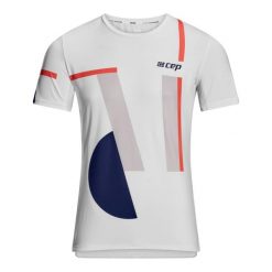 Koszulka sportowa z krótkim rękawem geometryczny wzór CEP męska. Białe t-shirty sportowe CEP, bez wzorów, bez ramiączek. Za 249.00 zł.