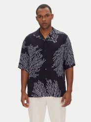 BOSS Koszula Lapisy_M 50538280 Granatowy Relaxed Fit. Niebieskie koszule Boss, m, bez wzorów, z wiskozy, bez kołnierzyka, bez ramiączek. Za 389.99 zł.