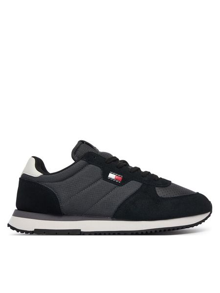 Tommy Jeans Sneakersy Tj Runner Flag Mix EM0EM01774 Czarny. Czarne buty sportowe casual Tommy Jeans, bez wzorów, z jeansu, bez zapięcia. Za 409.99 zł.