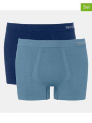 Sloggi Bokserki (2 pary) "Go Smooth" w kolorze niebieskim i granatowym rozmiar: S. Niebieskie bokserki Sloggi, s, bez wzorów. Za 78.95 zł.