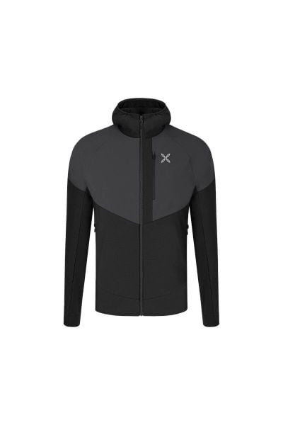 Bluza trekkingowa męska Spitze Maglia. Czarne bluzy z kapturem MONTURA, m, bez wzorów, z materiału, z kapturem. Za 749.99 zł.