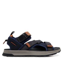 Sandały Clarks. Niebieskie sandały Clarks, bez zapięcia. Za 379.99 zł.