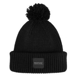 Czapka Unisex Dla Dorosłych Pompon Connora. Czarne czapki zimowe Regatta, bez wzorów. Za 51.99 zł.