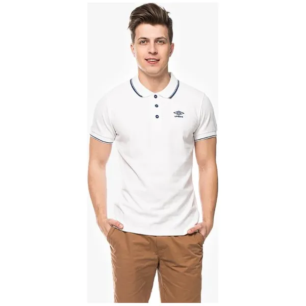 Umbro Polo Diego M , biały, rozmiar L. Białe koszulki polo sportowe Umbro, l, bez wzorów, z bawełny, bez kołnierzyka, bez ramiączek. W wyprzedaży za 79.99 zł.