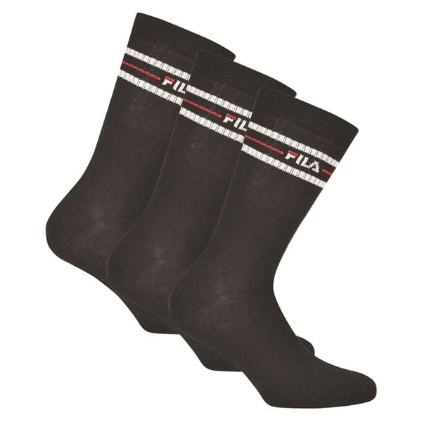 Skarpety tenisowe FILA Lifestyle Socks 3 pary. Czarne skarpety Fila, bez wzorów. Za 29.99 zł.