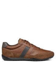 Geox Półbuty U Wells U45T5A 022ME C6003 Brązowy. Brązowe eleganckie półbuty Geox, bez wzorów, ze skóry, bez obcasa, bez zapięcia. Za 299.99 zł.