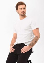 Gładki t-shirt, Comfort Fit, T-BAS. Białe t-shirty Volcano, l, bez wzorów, z bawełny, bez kołnierzyka, bez ramiączek. Za 69.99 zł.