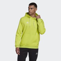 Bluza do piłki nożnej męska Adidas Entrada 22. Żółte bluzy Adidas, m, bez wzorów, z bawełny, bez kaptura. Za 110.99 zł.
