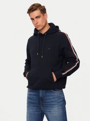 Tommy Hilfiger Bluza Global Stripe MW0MW37225 Granatowy Regular Fit. Niebieskie bluzy Tommy Hilfiger, m, bez wzorów, z bawełny, bez kaptura. Za 339.99 zł.