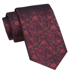Elegancki Krawat Męski Angelo di Monti - Odcienie Czerwieni i Bordo, Kwiaty. Czerwone krawaty i muchy Angelo di Monti, bez wzorów, z tkaniny. Za 45.00 zł.
