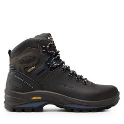 Trekkingi Grisport. Czarne botki sznurowane Grisport, bez wzorów, bez obcasa, bez zapięcia. Za 419.99 zł.