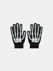 Rękawiczki świecące w ciemności - czarny. Czarne rękawiczki Sinsay, bez wzorów. W wyprzedaży za 5.99 zł.