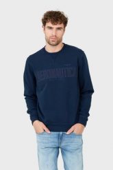 AERONAUTICA MILITARE Granatowa męska bluza, Rozmiar L. Niebieskie bluzy Aeronautica Militare, l, bez wzorów, bez kaptura. W wyprzedaży za 409.99 zł.