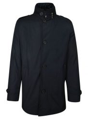Delikatnie Ocieplana, Elegancka Kurtka Granatowa, Jesienno-Zimowa -JaniMen. Niebieskie kurtki JaniMen, na zimę, m, bez wzorów, z materiału, bez kaptura. Za 499.00 zł.