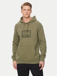 Helly Hansen Bluza Hh Box Hoodie 53289 Zielony Regular Fit. Zielone bluzy Helly Hansen, m, bez wzorów, z bawełny, bez kaptura. Za 229.99 zł.