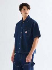 MESKA KOSZULA WRANGLER SS OVERSHIRT RINSE 112378123. Koszule Wrangler, l, bez wzorów, bez kołnierzyka, bez ramiączek. Za 149.99 zł.