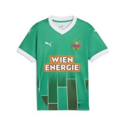 Młodzieżowa koszulka domowa SK Rapid Wiedeń PUMA Sport Green White. Biała t-shirty sportowe Puma, bez wzorów, bez ramiączek, do piłki nożnej. W wyprzedaży za 204.00 zł.