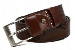 Pasek skórzany Rovicky PRS-03-BGE brązowy. Brązowe paski ROVICKY, z aplikacjami, ze skóry, eleganckie. Za 50.00 zł.