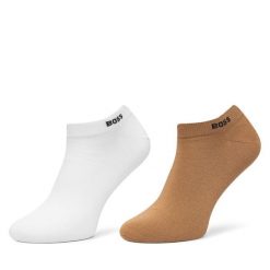 Skarpety krótkie BOSS. Brązowe skarpety Boss, bez wzorów. Za 59.99 zł.