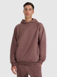 4F Bluza dresowa nierozpinana z kapturem męska - brązowa L. Brązowe bluzy 4F, l, bez wzorów, z dresówki, z kapturem. Za 159.99 zł.