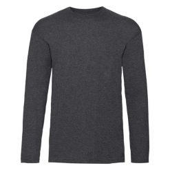 Koszulka Z Długim Rękawem Dla Dorosłych Unisex Valueweight Polycotton. Szare bluzki z długim rękawem Fruit of the Loom, m, bez wzorów, bez kołnierzyka, bez ramiączek. Za 59.99 zł.