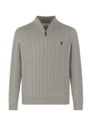 U.S. Polo Assn. Sweter w kolorze szarym rozmiar: L. Szare swetry nierozpinane U.S. Polo Assn., l, bez wzorów, z bawełny, bez kołnierzyka, bez ramiączek. Za 206.42 zł.
