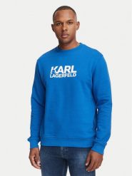 KARL LAGERFELD Bluza 705780 561917 Niebieski Regular Fit. Niebieskie bluzy KARL LAGERFELD, m, bez wzorów, z bawełny, bez kaptura. Za 439.99 zł.