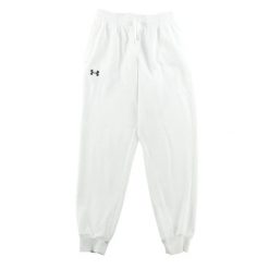 Spodnie dresowe męskie Jogger z dzianiny polarowej biały. Białe joggery i bojówki Under Armour, m, bez wzorów, z dresówki, eleganckie. Za 143.46 zł.