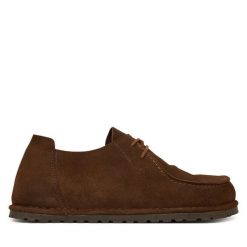 Półbuty Birkenstock. Brązowe eleganckie półbuty Birkenstock, bez wzorów, bez obcasa, bez zapięcia. Za 719.99 zł.