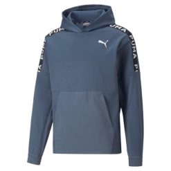 Puma Bluza Fit Pwrfleece 52212418. Niebieskie bluzy z kapturem Puma, l, bez wzorów, z materiału, z kapturem. Za 182.99 zł.