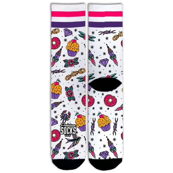 Skarpetki American Socks Cupcake. Białe skarpety AMERICAN SOCKS, bez wzorów. Za 114.17 zł.