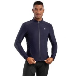 Męska kurtka rowerowa softshell Kolarstwo Siroko J1 Elba. Niebieskie kurtki SIROKO, m, bez wzorów, z materiału, bez kaptura. W wyprzedaży za 443.60 zł.