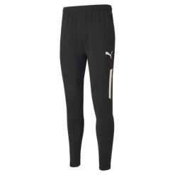 Męskie treningowe spodnie piłkarskie teamLIGA Pro PUMA Black White. Białe spodnie treningowe długie Puma, m, bez wzorów. Za 255.78 zł.