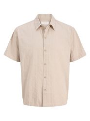 Jack & Jones Koszula "Riviera" w kolorze beżowym rozmiar: M. Brązowe koszule Jack & Jones, m, bez wzorów, z bawełny, bez kołnierzyka, bez ramiączek. Za 88.64 zł.