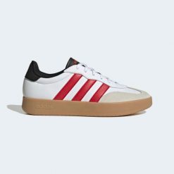 Sneakersy męskie ADIDAS Barreda. Białe buty sportowe casual Adidas, bez wzorów, z kauczuku, bez zapięcia. Za 289.99 zł.