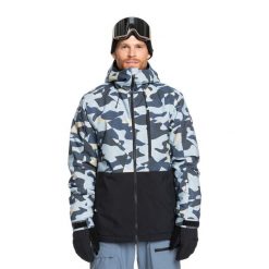 Kurtka snowboardowa męska Quiksilver Mission Printed Block. Niebieskie kurtki narciarskie i snowboardowe Quiksilver, m, bez wzorów, snowboardowy. Za 719.99 zł.