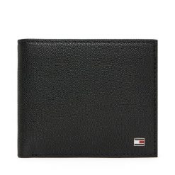 Duży Portfel Męski Tommy Hilfiger. Czarne portfele Tommy Hilfiger, bez wzorów. Za 349.99 zł.