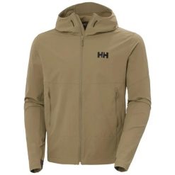 Kurtka turystyczna Helly Hansen Blaze Softshell. Brązowe kurtki Helly Hansen, xl, bez wzorów, z elastanu, z kapturem. Za 558.50 zł.