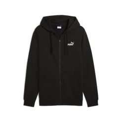 Męska rozpinana bluza z kapturem Essentials z logo No. 1 PUMA Black. Czarne bluzy z kapturem Puma, m, bez wzorów, prążkowane, z kapturem. Za 277.00 zł.