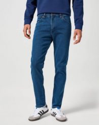 WRANGLER MĘSKIE SPODNIE JEANSOWE LARSTON BLUE GREY 112355025 W18S017416. Niebieskie jeansy Wrangler, l. Za 239.99 zł.