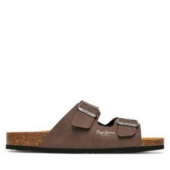 Klapki Pepe Jeans. Brązowe klapki Pepe Jeans, z jeansu. Za 319.99 zł.