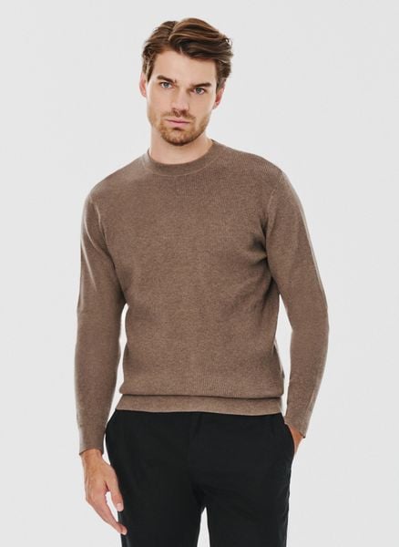 PAKO LORENTE – Męski sweter w kolorze brązowym. Brązowe swetry nierozpinane Pako Lorente, na jesień, m, bez wzorów, z bawełny, bez kołnierzyka, bez ramiączek. Za 99.99 zł.