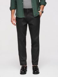 Spodnie męskie chino SLIM FIT z delikatną teksturą - czarne V3 - Rozmiar: XXL. Czarne eleganckie spodnie Ombre Clothing, do pracy, m, z bawełny, biznesowe. W wyprzedaży za 265.99 zł.