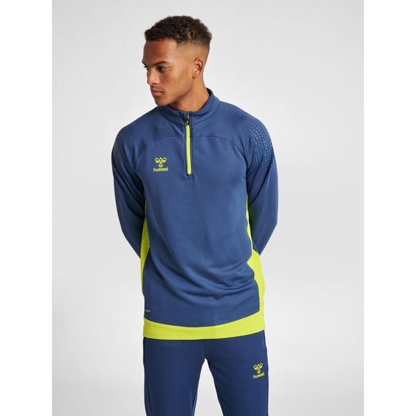 Bluza do piłki ręcznej męska Hummel hml LEAD. Niebieskie bluzy Hummel, m, bez wzorów, bez kaptura. W wyprzedaży za 164.75 zł.