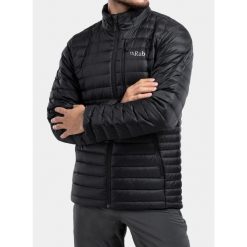 Kurtka puchowa męska Rab Microlight Jacket. Czarne kurtki RAB, m, bez wzorów, z puchu, bez kaptura. Za 749.99 zł.