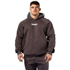 Bluza z kapturem Nebbia Hero. Szare bluzy z kapturem Nebbia, l, bez wzorów, z kapturem. Za 409.99 zł.
